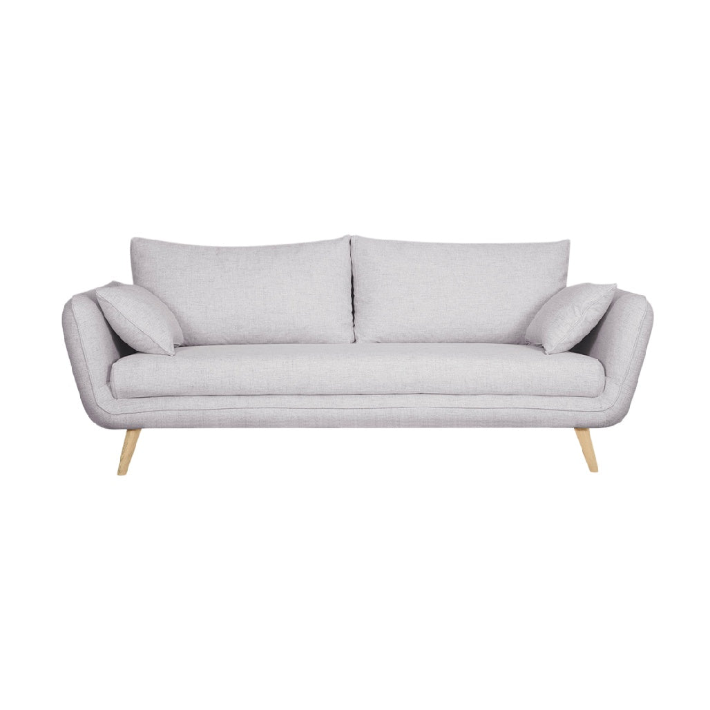 Canap¨¦ moderne gris clair avec coussins lat¨¦raux