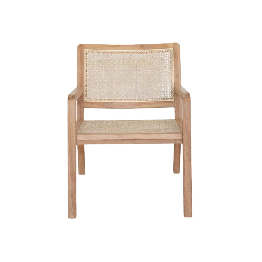Chaise en bois avec dossier en cannage